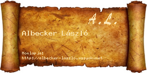 Albecker László névjegykártya