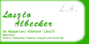 laszlo albecker business card